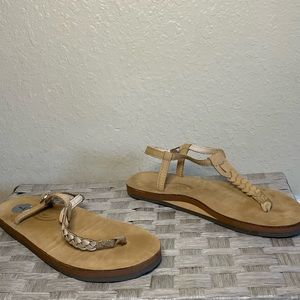 Woman’s rainbow sandals